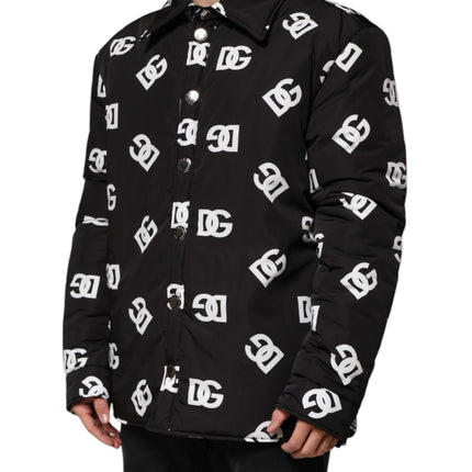 Dolce & Gabbana Black DG Monogram Nylon Windbreaker Jacket