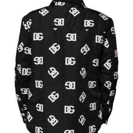 Dolce & Gabbana Black DG Monogram Nylon Windbreaker Jacket