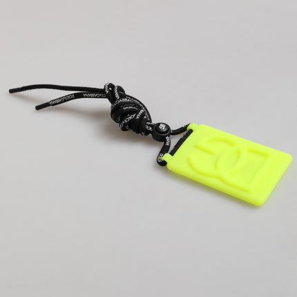 Dolce & Gabbana Yellow Green Rubber DG Embossed Adjustable Badge Holder
