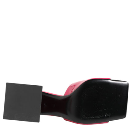 Dolce & Gabbana Pink Open Toe Block Heel Mules Sandals Shoes