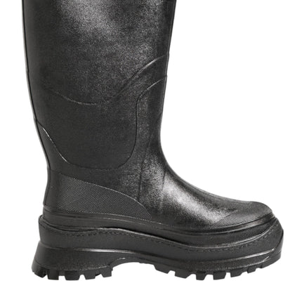 Dolce & Gabbana Metallic Black Pull On Rain Boots Men Shoes