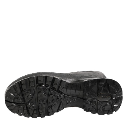 Dolce & Gabbana Metallic Black Pull On Rain Boots Men Shoes