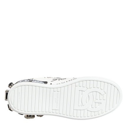Dolce & Gabbana White Portofino Crystal Sneakers  Shoes