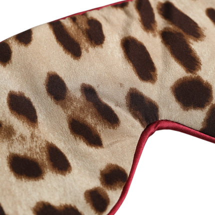 Dolce & Gabbana Brown Leopard Print Silk Women Accessory Sleep Eye Mask