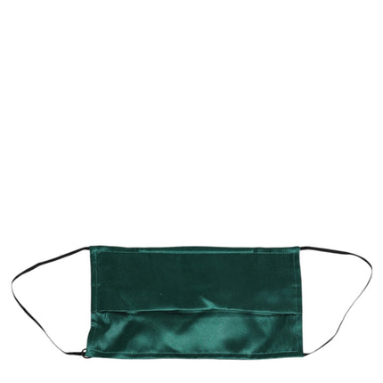 Dolce & Gabbana Green Silk Pleated Elastic Ear Strap Face Mask