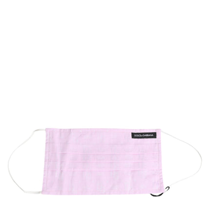 Dolce & Gabbana Pink Cotton Logo Elastic Ear Strap Face Mask