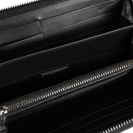 Dolce & Gabbana Black Brown Exotic Leather Men Continental Clutch Wallet