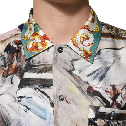 Dolce & Gabbana Multicolor Shell Print Hawaii Casual Shirt
