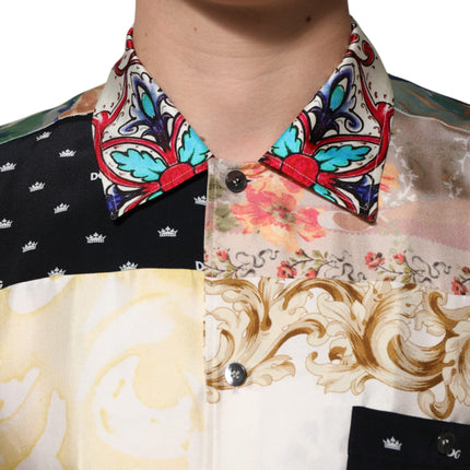 Dolce & Gabbana Multicolor Printed Button Down Casual Shirt