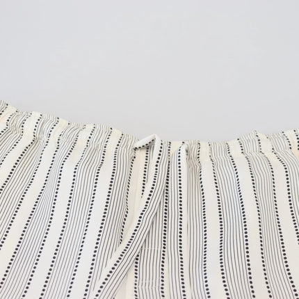 Dolce & Gabbana White Stripes Silk Lounge Trouser Pants