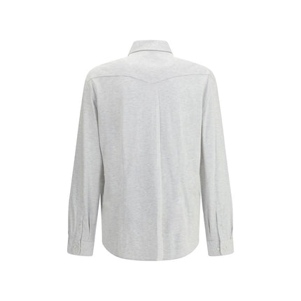 Brunello Cucinelli Gray Denim Shirt