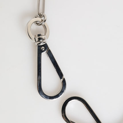 Dolce & Gabbana Silver Tone Metal Chain DG Logo Pendant Men Necklace