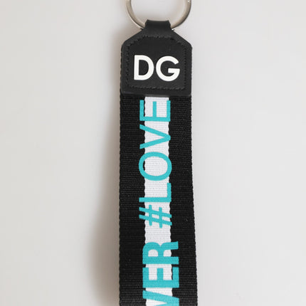 Dolce & Gabbana Multicolor Logo Polyester Brass Holder Keychain Keyring
