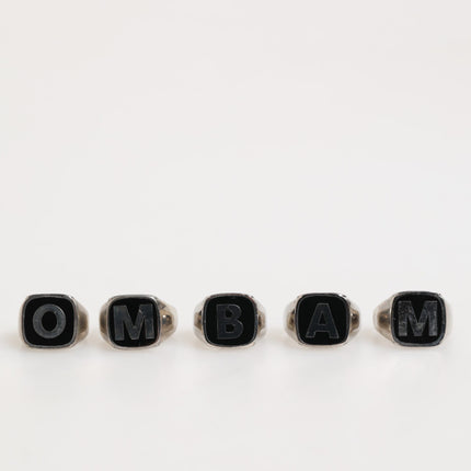 Dolce & Gabbana Silver Tone Brass Lettering Set 5 Pieces Adjustable Ring