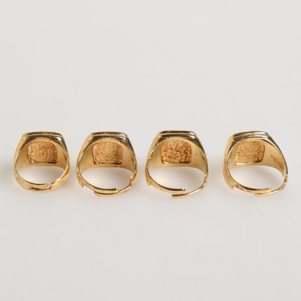 Dolce & Gabbana Gold Tone Brass JAZZ Letter Set 4 Pieces Adjustable Ring