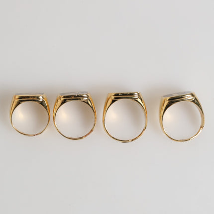 Dolce & Gabbana Gold Tone Brass JAZZ Letter Set 4 Pieces Adjustable Ring