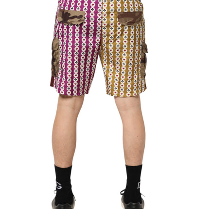 Dolce & Gabbana Multicolor Playing Card Camouflage Shorts Swimwear