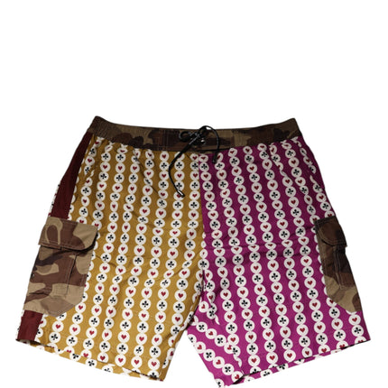 Dolce & Gabbana Multicolor Playing Card Camouflage Shorts Swimwear