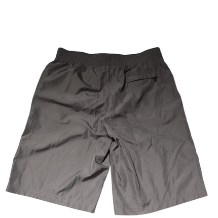 Dolce & Gabbana Light Gray Nylon Elastic Waist Shorts Swimwear