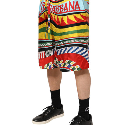 Dolce & Gabbana Multicolor Sicilian Carretto Shorts Swimwear