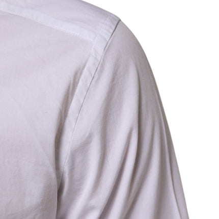 Dolce & Gabbana White Cotton GOLD Long Sleeves Formal Men Shirt