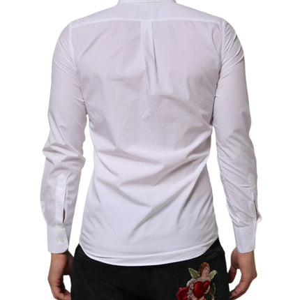 Dolce & Gabbana White Cotton MARTINI Long Sleeve Dress Shirt