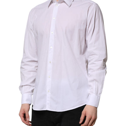 Dolce & Gabbana White Cotton STAFF Long Sleeves Forma Shirt