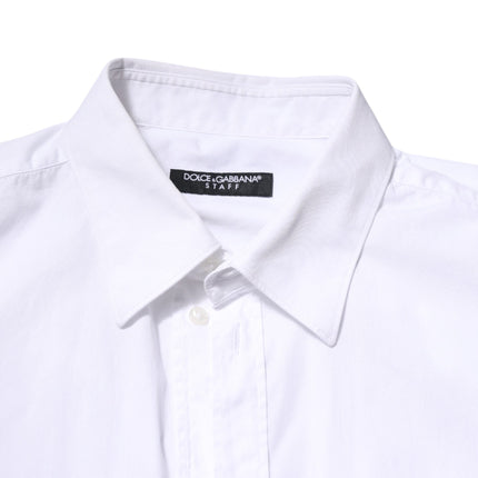 Dolce & Gabbana White Cotton STAFF Long Sleeves Forma Shirt
