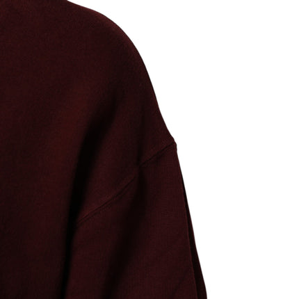 Dolce & Gabbana Burgundy Cotton Plaid Lined Men Hoodie Sweater
