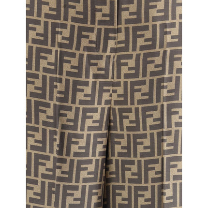 Fendi Brown Silk Casual Pants