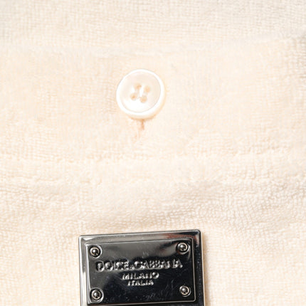 Dolce & Gabbana Ivory Cotton Terry Logo Pocket Polo T-shirt