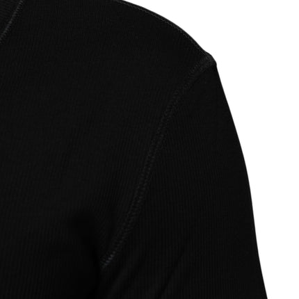 Dolce & Gabbana Black Cotton Button Up Men Cardigan Sweater