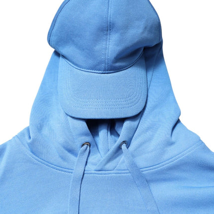 Dolce & Gabbana Blue Cotton Hooded Men Sportswear One Size Vest