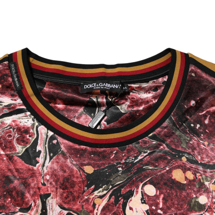 Dolce & Gabbana Multicolor Polyester Marble Print Oversize T-shirt