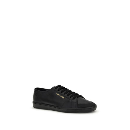 Saint Laurent Black Calf Leather Bos Taurus Sneakers