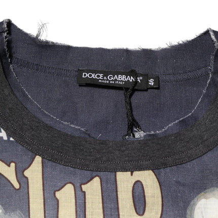 Dolce & Gabbana Palermo Jazz Club Linen Crew Neck Men T-shirt