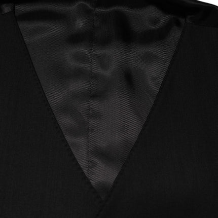 Dolce & Gabbana Black Wool Dress Formal Men Waistcoat Vest