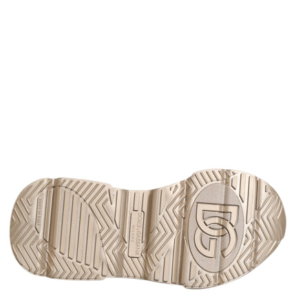Dolce & Gabbana Gold Leather Daymaster Women Sneaker Shoes