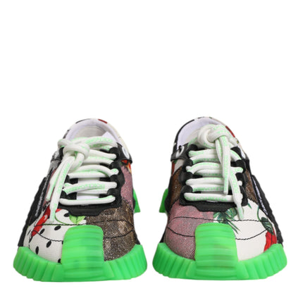 Dolce & Gabbana Multicolor DG Logo Leopard Cherry Sneaker Shoes