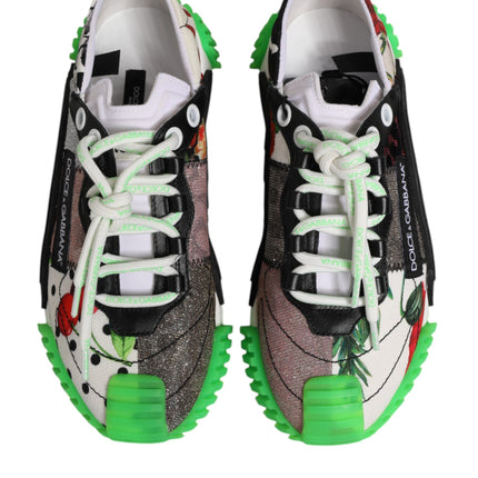 Dolce & Gabbana Multicolor DG Logo Leopard Cherry Sneaker Shoes