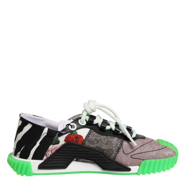 Dolce & Gabbana Multicolor DG Logo Leopard Cherry Sneaker Shoes