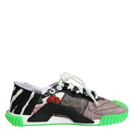 Dolce & Gabbana Multicolor DG Logo Leopard Cherry Sneaker Shoes