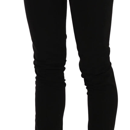 John Galliano Black Mid Waist Slim Fit Skinny Denim Casual Pants Jeans