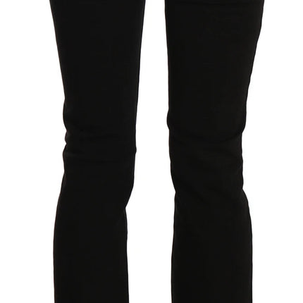 John Galliano Black Low Waist Slim Leg Skinny Denim Casual Pants Jeans