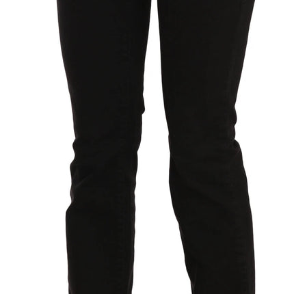 John Galliano Black Low Waist Slim Leg Skinny Denim Casual Pants Jeans