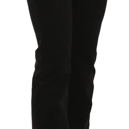 John Galliano Black Low Waist Slim Leg Skinny Denim Casual Pants Jeans