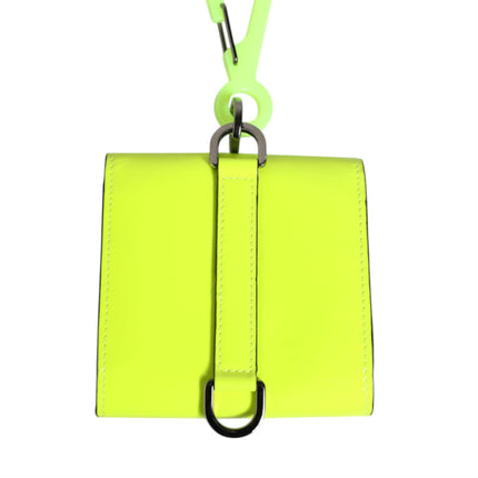 Dolce & Gabbana Yellow Green Bifold DG Logo Neck Strap Cardholder Wallet