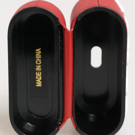 Dolce & Gabbana Red White Silicone Embossed Logo Accessory Airpods Case