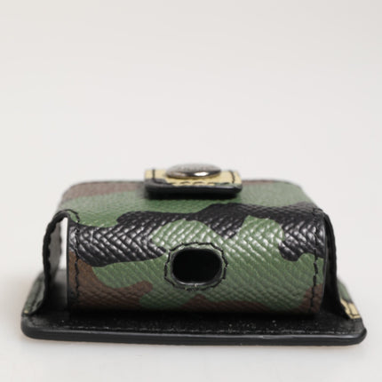 Dolce & Gabbana Multicolor Camouflage Leather Metal Accessory Airpods Case