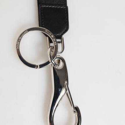 Dolce & Gabbana Black Burgundy Nylon DG Logo Crown Holder Keychain Keyring